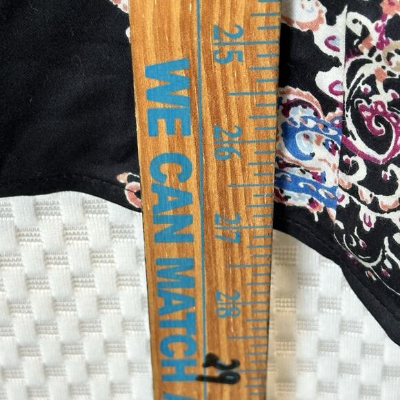 Chico’s Blouse No Iron Paisley Multi Color Long Sleeve Fall XL Size 3 New - Picture 5 of 8